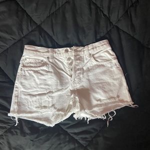 Free People White Jean Shorts